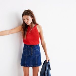 Madewell Half Zip Denim Skirt